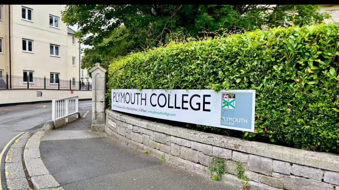 Plymouth College entrance sign