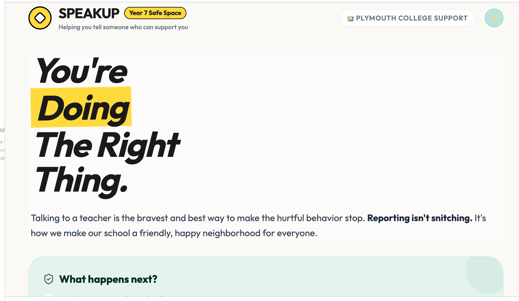 SPEAKUP, a student-built prototype for reporting bullying